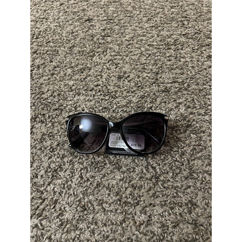 Foster Grant Mireya Sunglasses Black Oversized Butterfly Rhinestone MaxBlock NEW